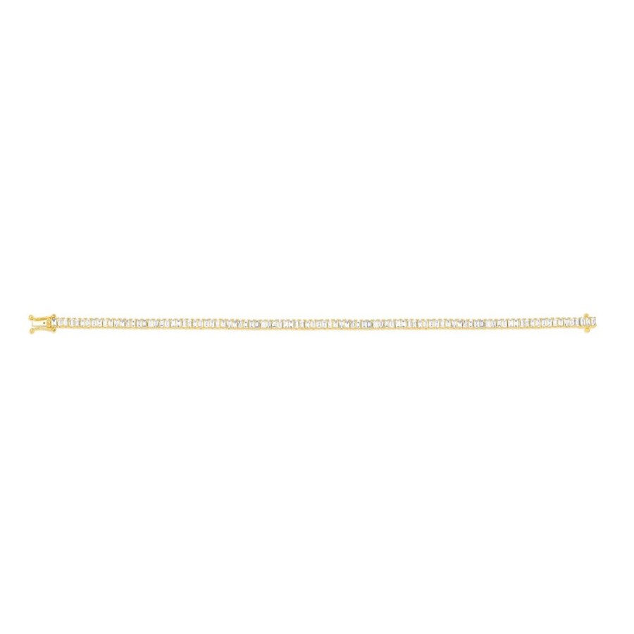 Jewelry EF Collection | Baguette Eternity Bracelet - Yellow Gold