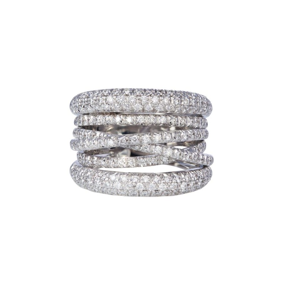 Jewelry Sidney Garber | Scribble White Diamond Ring - White Gold