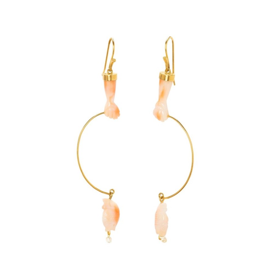 Jewelry Annette Ferdinandsen | Gone Fishing Earrings - Pink Coral