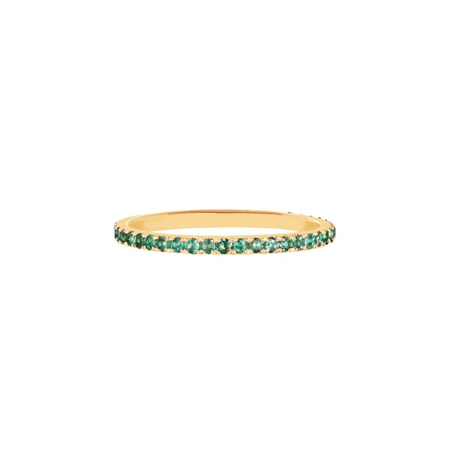 Jewelry EF Collection | Eternity Emerald Stack Ring - Yellow Gold