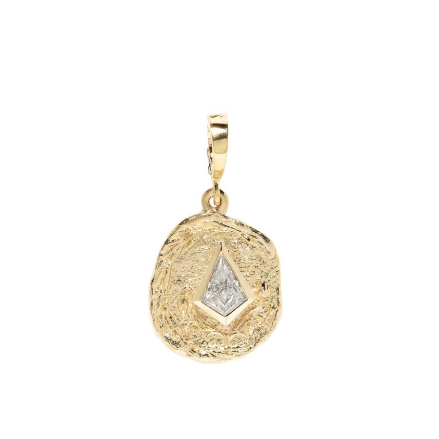 Jewelry Azlee | Small Olive Branch And Rose Bud Kite Coin