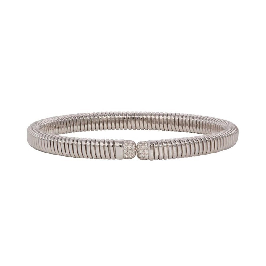 Jewelry Sidney Garber | Diamond Tubogas Bettina Bangle - White Gold