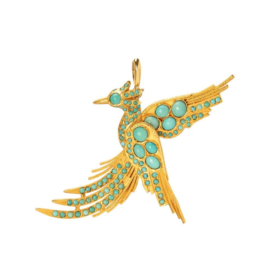 Jewelry Jenna Blake | Vintage Turquoise Phoenix Charm