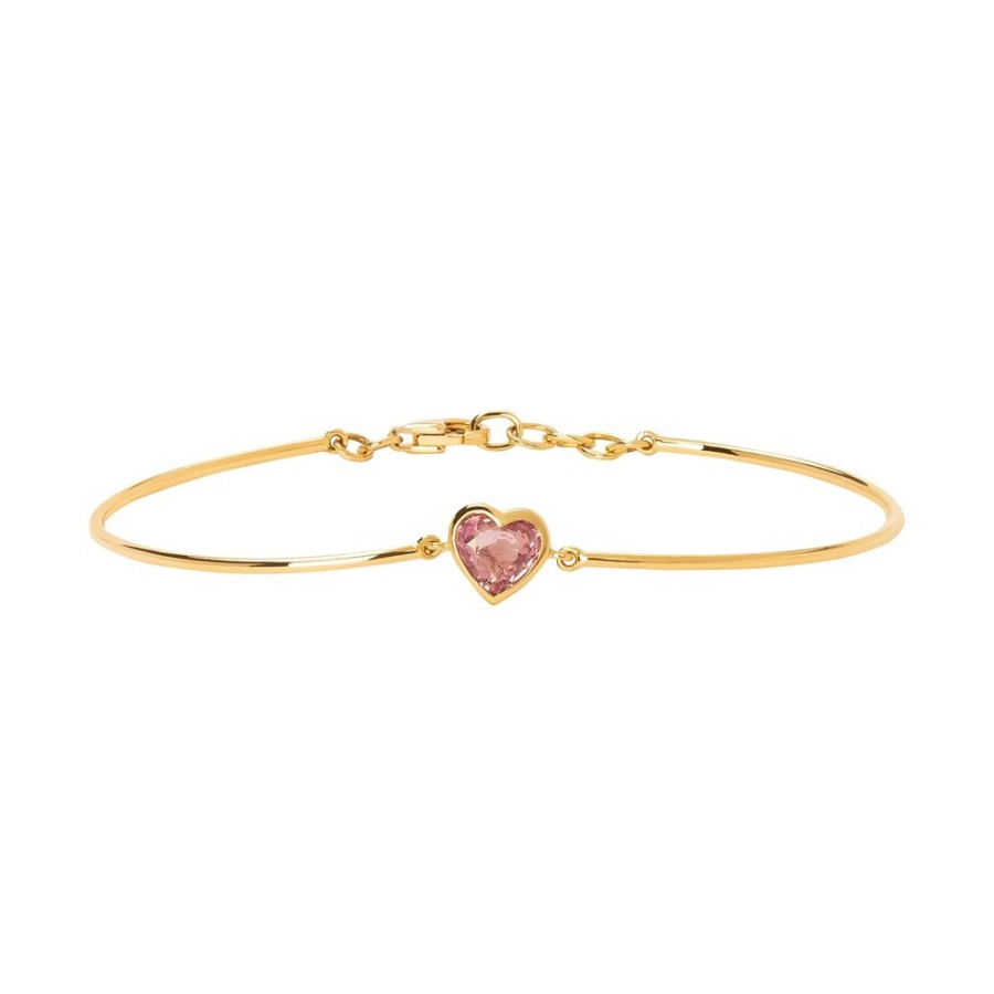 Jewelry YI Collection | Heart Bangle - Pink Sapphire