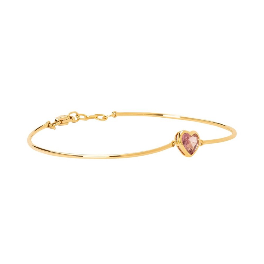 Jewelry YI Collection | Heart Bangle - Pink Sapphire