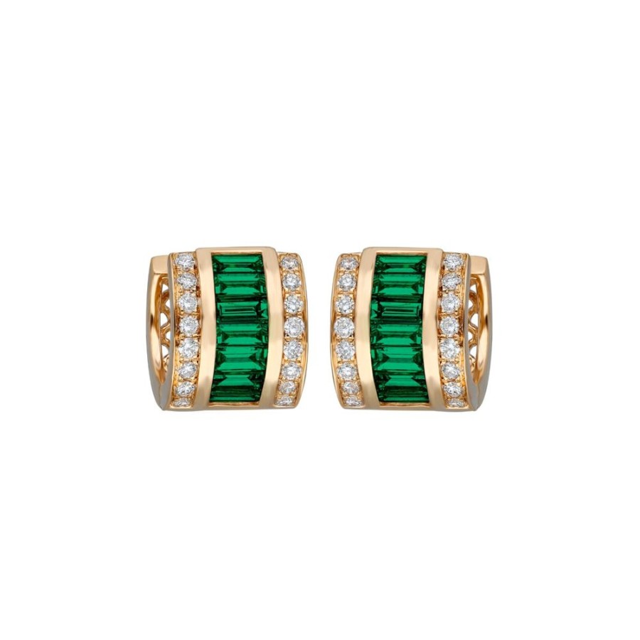 Jewelry Moksh | Paro Earrings - Curved Emerald