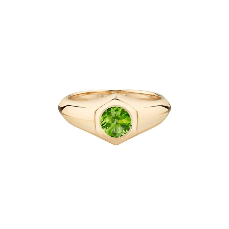 Jewelry Lizzie Mandler | Birthstone Signet Ring - August Peridot