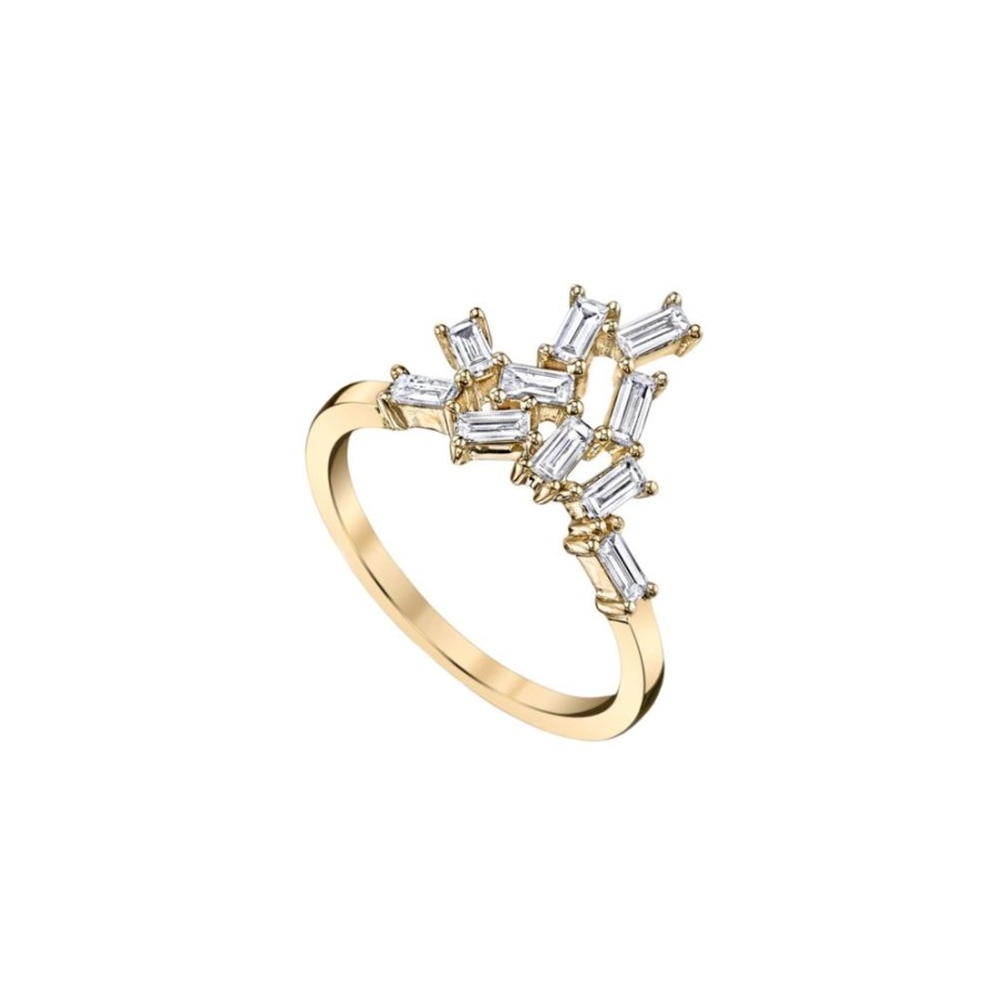 Jewelry Borgioni | Baguette Knuckle Ring - Yellow Gold