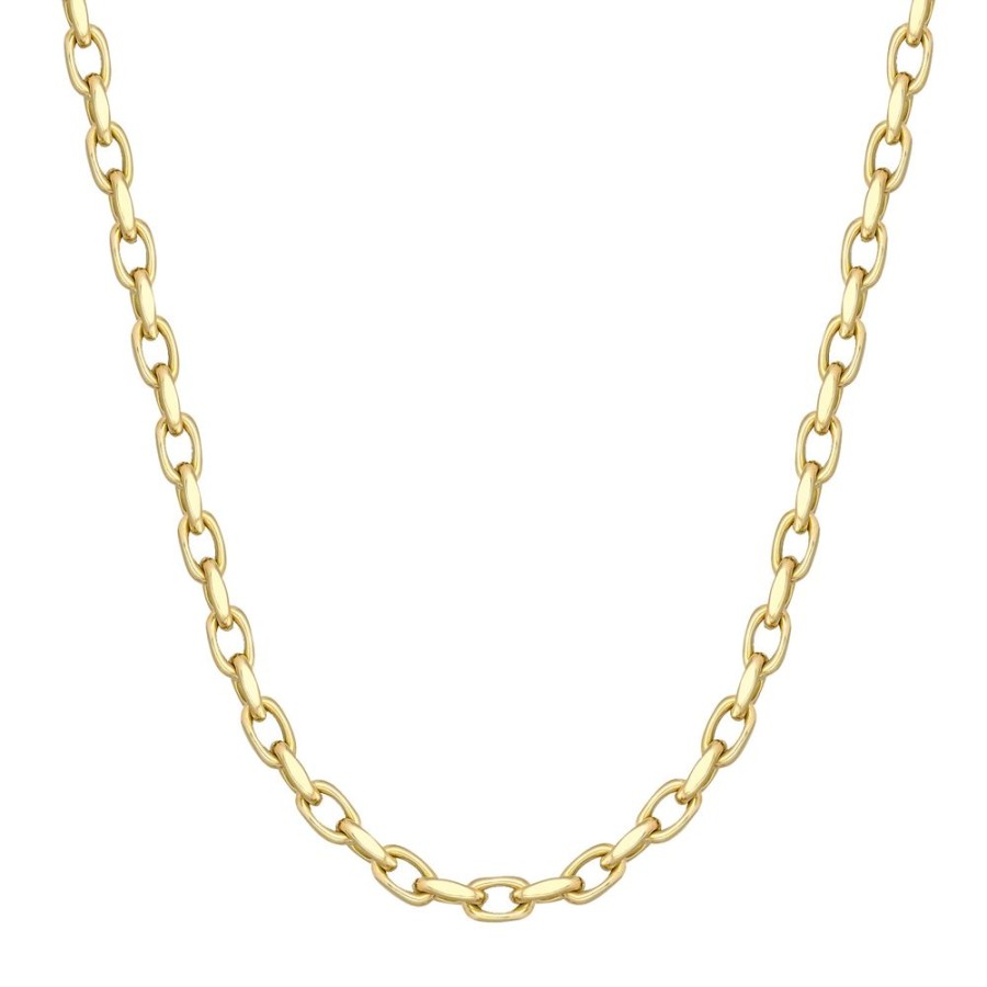 Jewelry VRAM | Long Round Edge Graduated Oval Link Chain Necklace