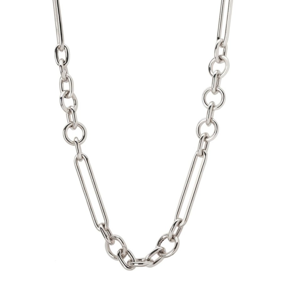 Jewelry Foundrae | Mixed Oversized Clip Necklace - White Gold