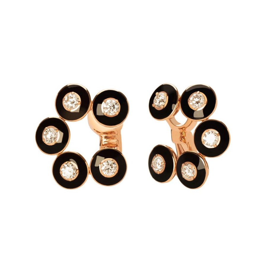 Jewelry Selim Mouzannar | Mina Diamond Circle Earrings - Black Enamel