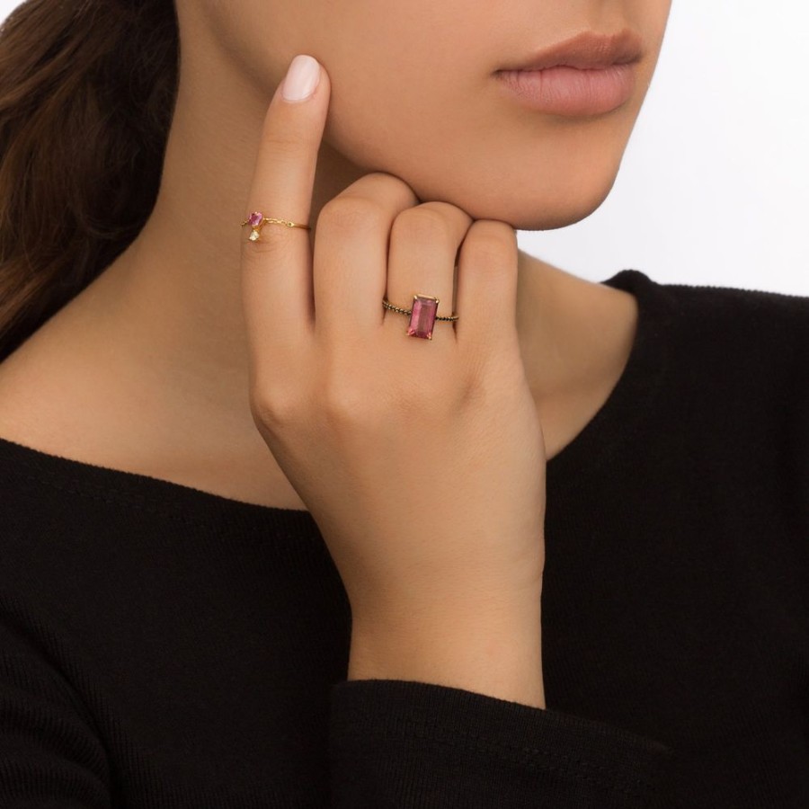 Jewelry YI Collection | Spinel & Diamond Half Chain Ring