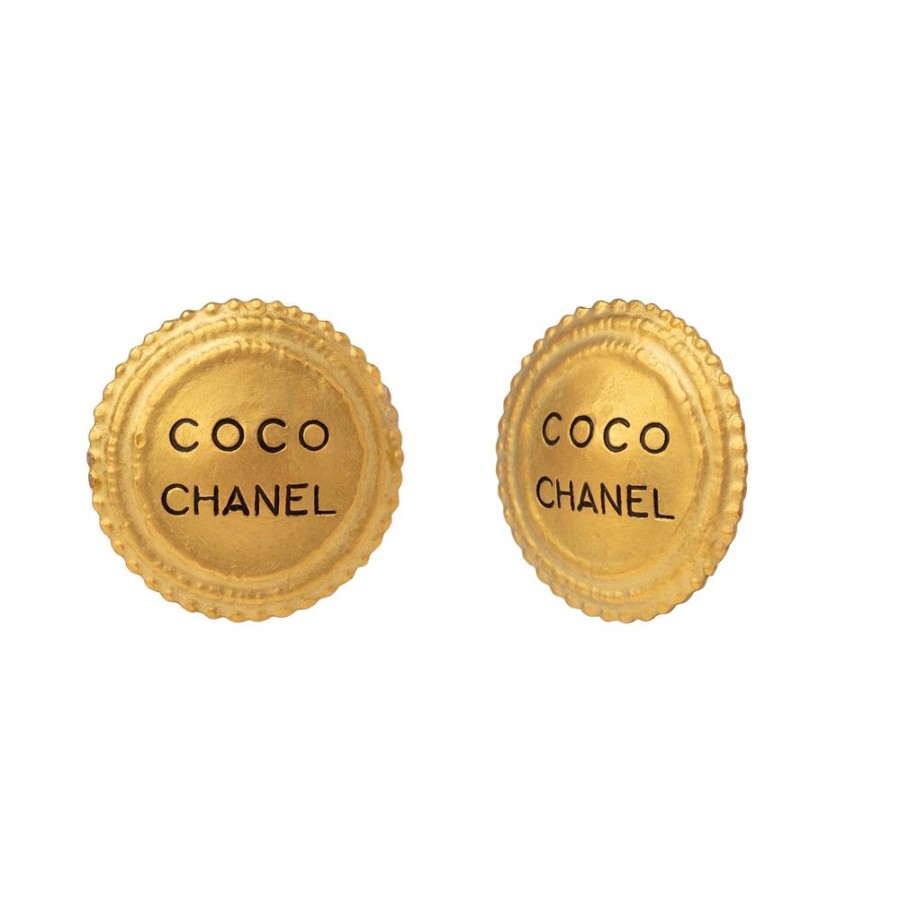 Jewelry Antique & Vintage Jewelry | Chanel Beaded Border Coco Chanel Earrings