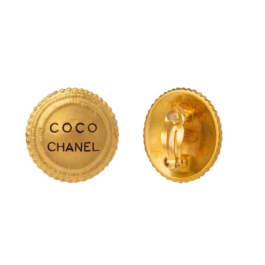 Jewelry Antique & Vintage Jewelry | Chanel Beaded Border Coco Chanel Earrings