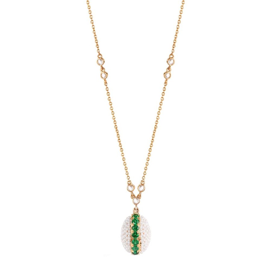 Jewelry Moksh | Bombay Oval Necklace - Emerald