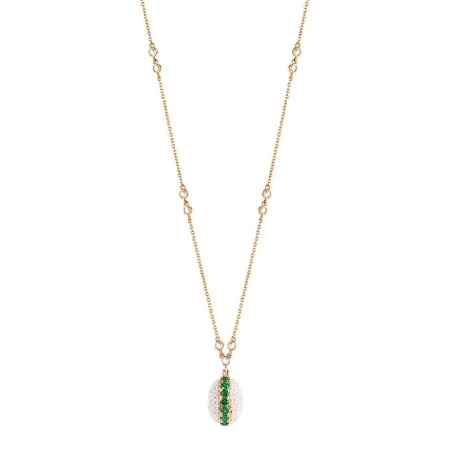 Jewelry Moksh | Bombay Oval Necklace - Emerald