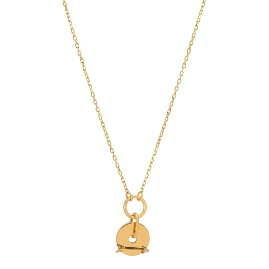 Jewelry Foundrae | Gold Arrow Disk Necklace