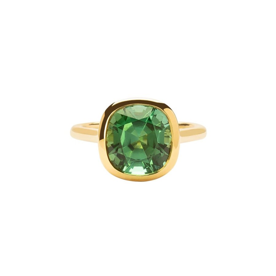 Jewelry Gerald & I | Lagoon Green Tourmaline Ring - Cushion Cut