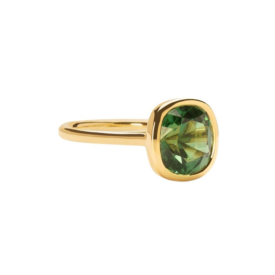 Jewelry Gerald & I | Lagoon Green Tourmaline Ring - Cushion Cut