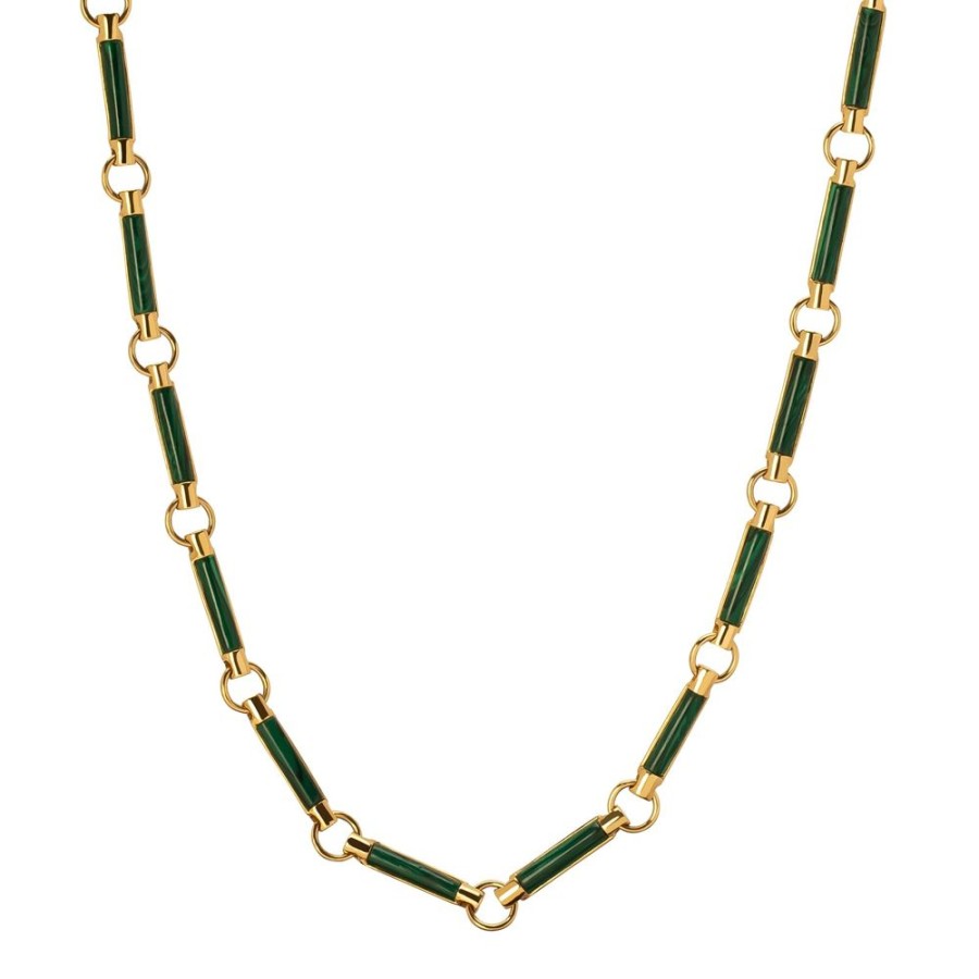 Jewelry Foundrae | Stone Chain Choker - Malachite