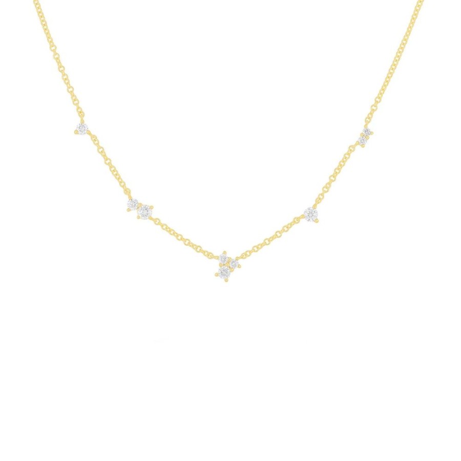 Jewelry EF Collection | Cluster Necklace - Yellow Gold