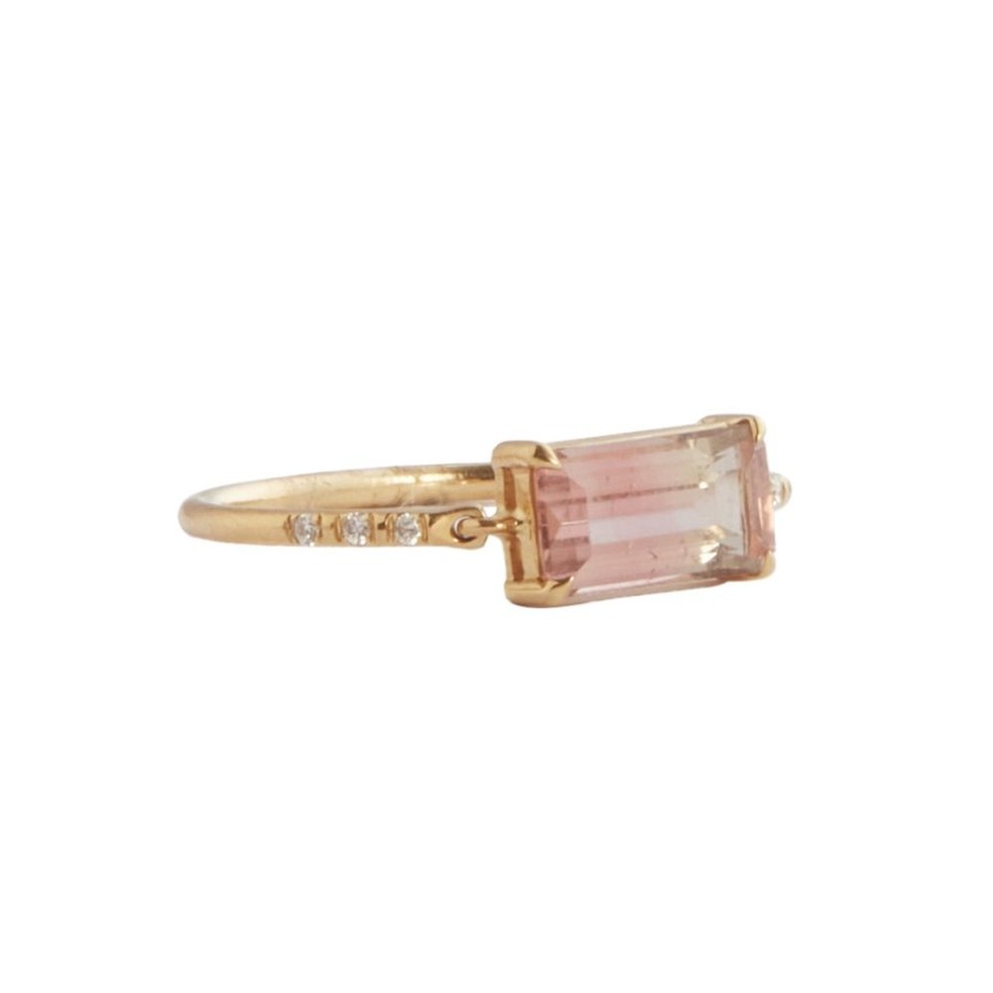 Jewelry YI Collection | Pink Tourmaline Petite Diamond Circle Ring