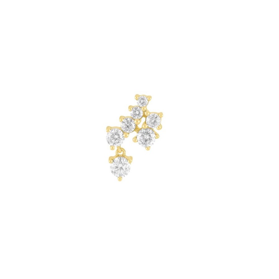 Jewelry EF Collection | Cluster Dangle Stud Earring - Left