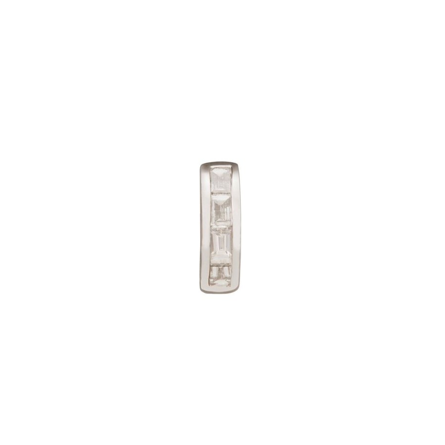 Jewelry Trouver | Half Baguette Huggie 5Mm - White Gold