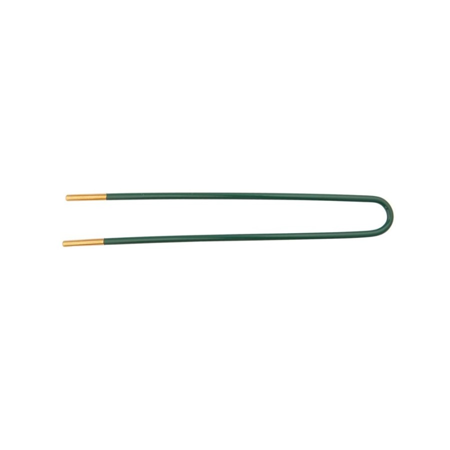 Jewelry Trouver | Hunter Green Enamel Gold Plated Hair Pin