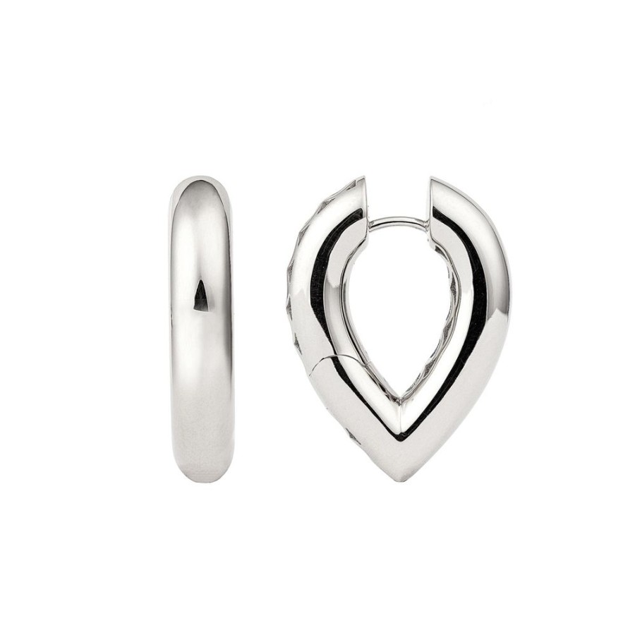 Jewelry Engelbert | Drop Link Earrings - White Gold 28Mm