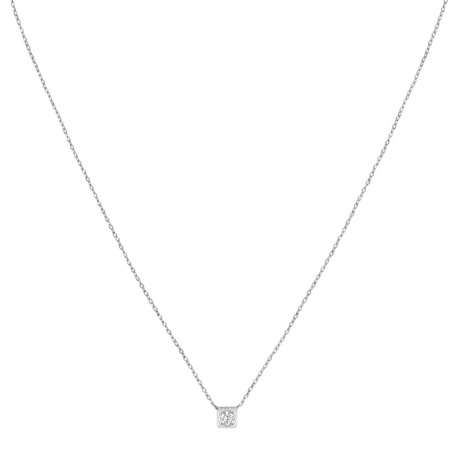 Jewelry Dinh Van | Le Cube Diamant Medium Necklace - White Gold