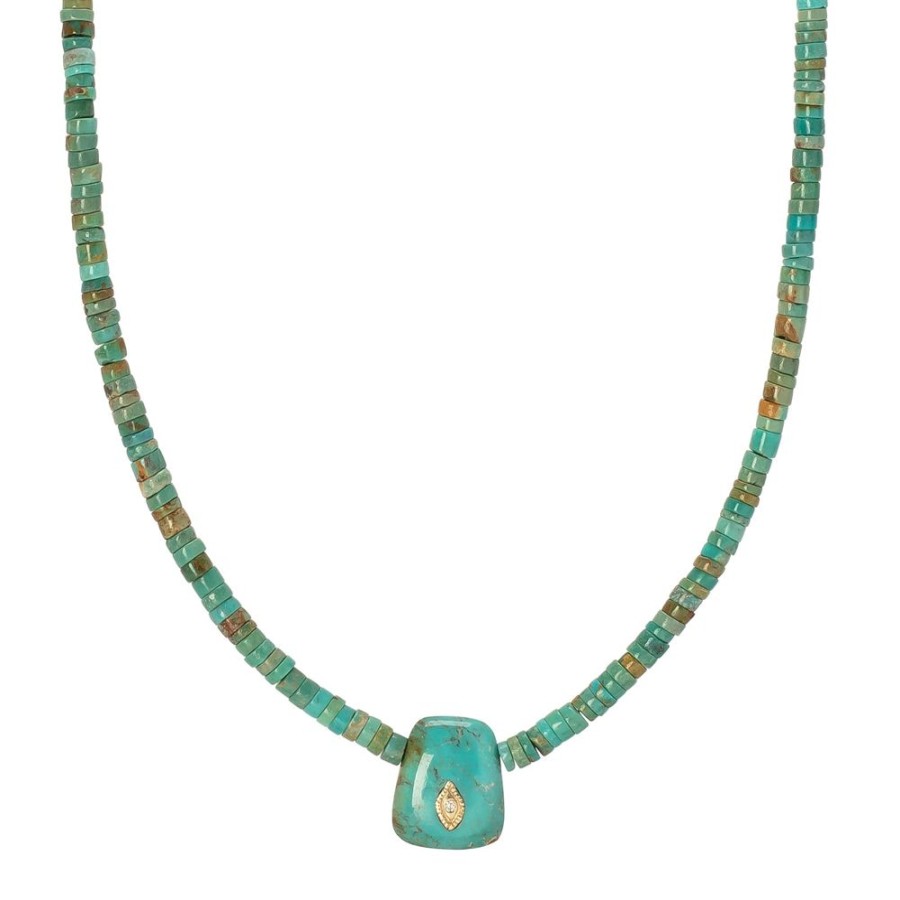 Jewelry Pascale Monvoisin | Taylor N 2 Necklace - Turquoise