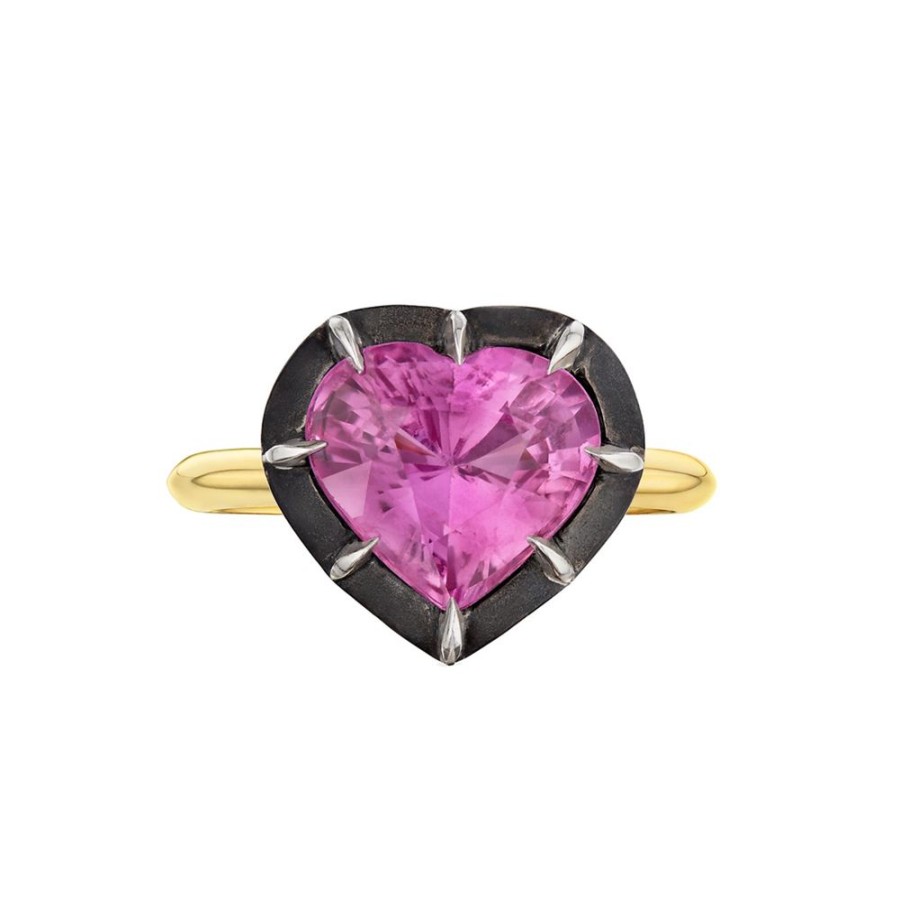 Jewelry Fred Leighton | Collet Heart-Shaped Ring - Pink Sapphire