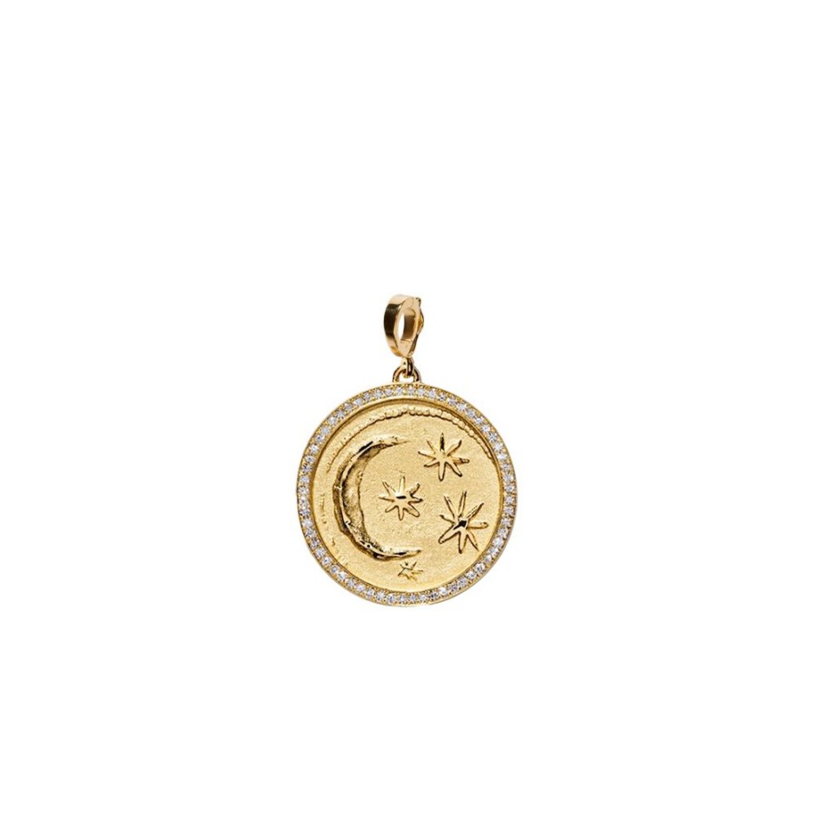 Jewelry Azlee | Small Cosmic Pave Diamond Coin