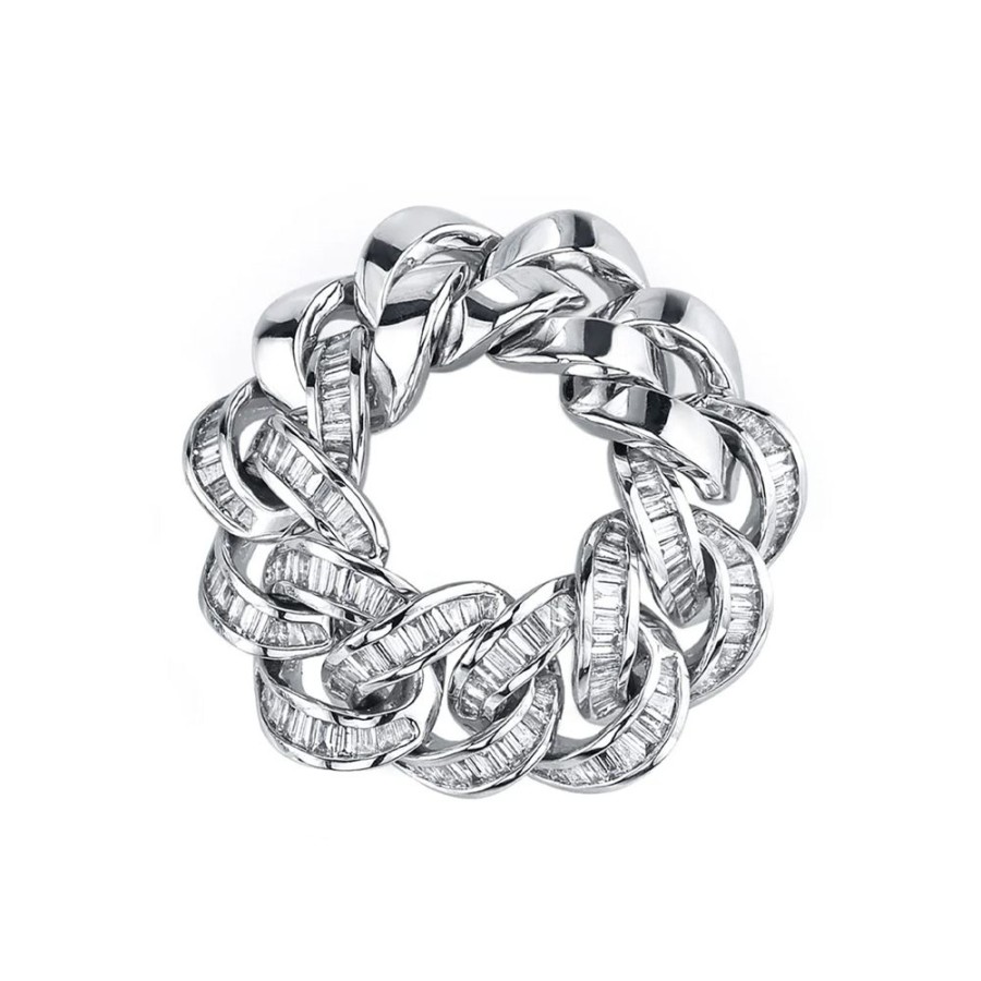 Jewelry SHAY | Half Baguette Diamond Jumbo Link Ring