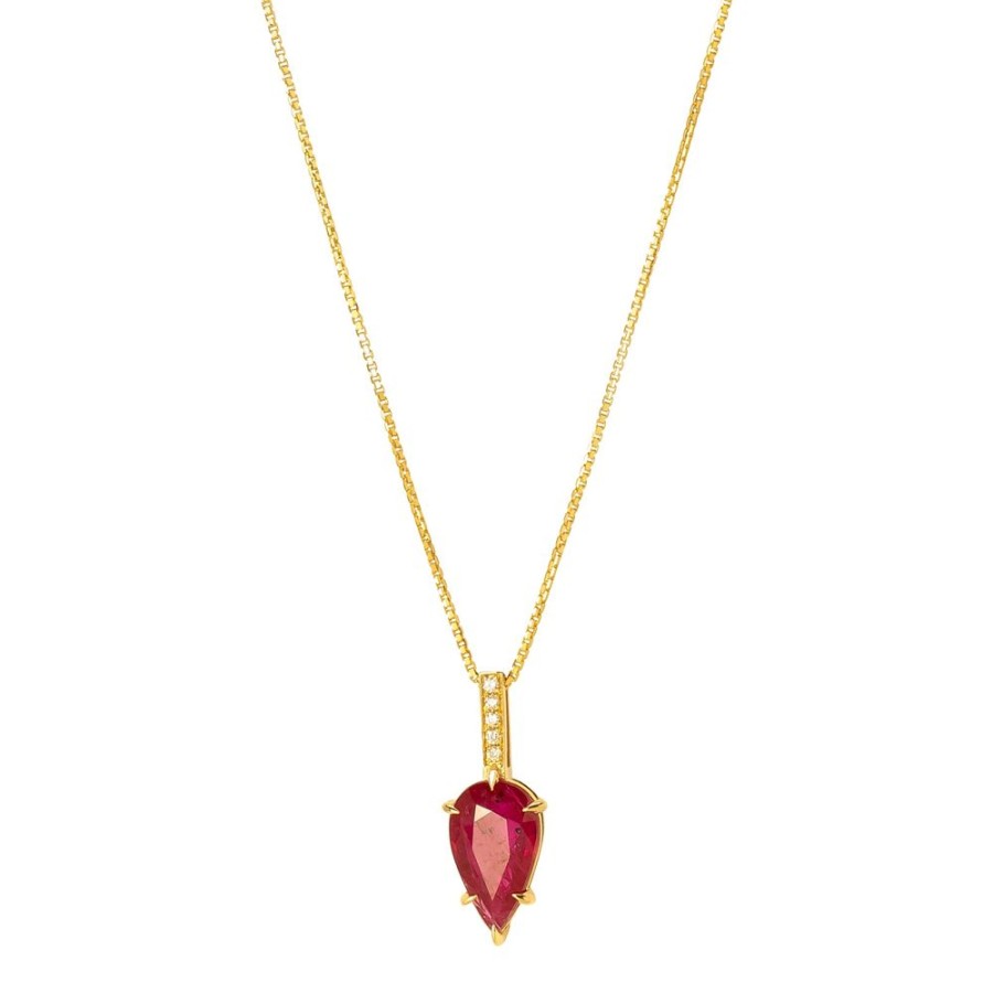 Jewelry YI Collection | Arrow Necklace - Ruby & Diamond