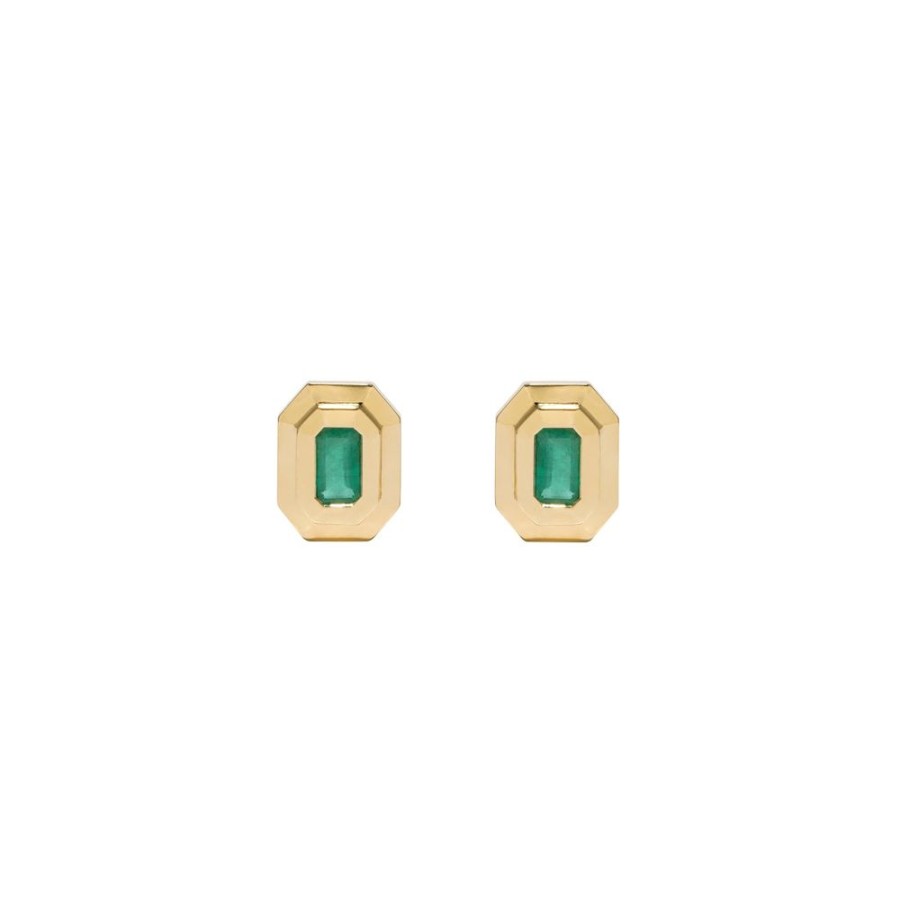 Jewelry Azlee | Staircase Studs - Emerald