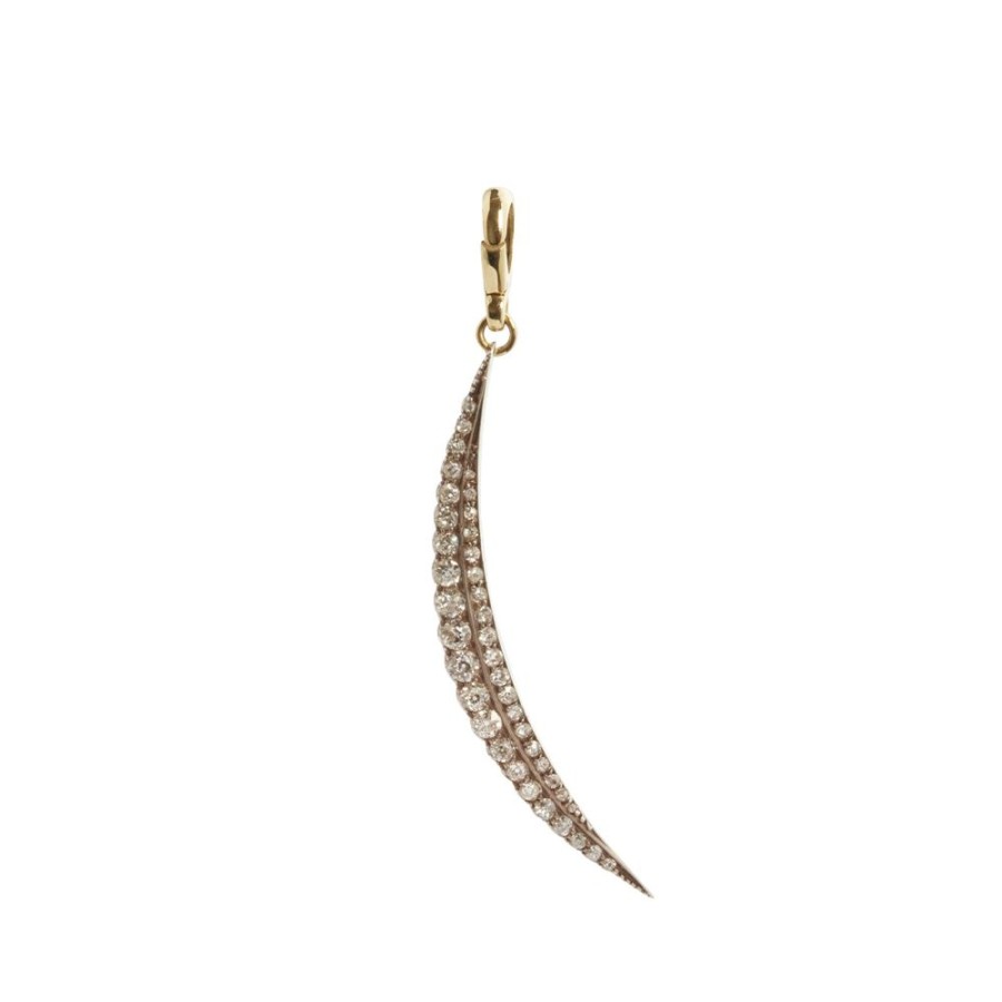 Jewelry Jenna Blake | 2 Row Diamond Crescent Charm