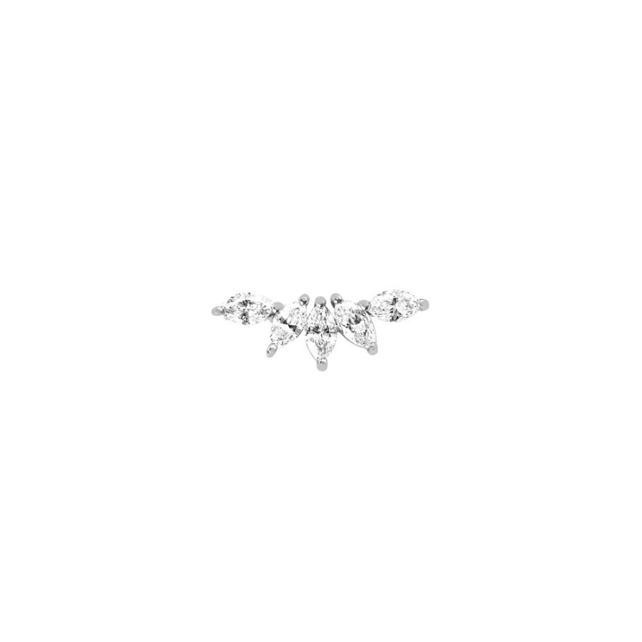 Jewelry EF Collection | Marquise Diamond Fan Earring - White Gold