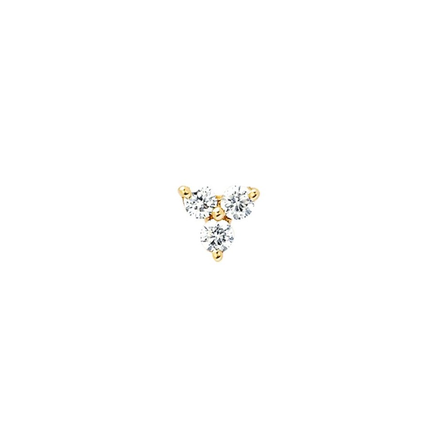 Jewelry EF Collection | Trio Stud - Yellow Gold