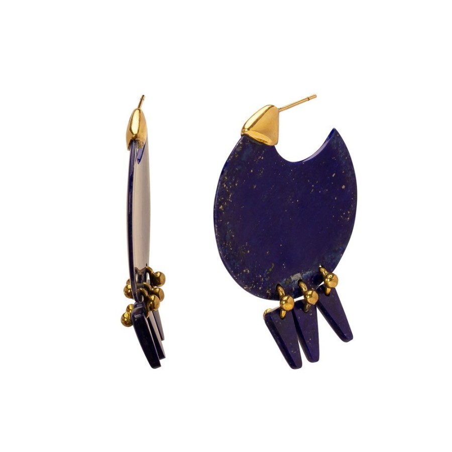 Jewelry Lisa Eisner Jewelry | Plate Fringe Earrings - Lapis