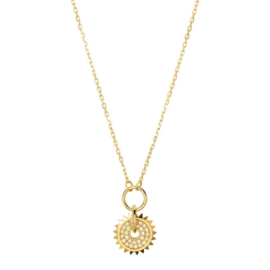 Jewelry Foundrae | Pave Diamond Disk Necklace