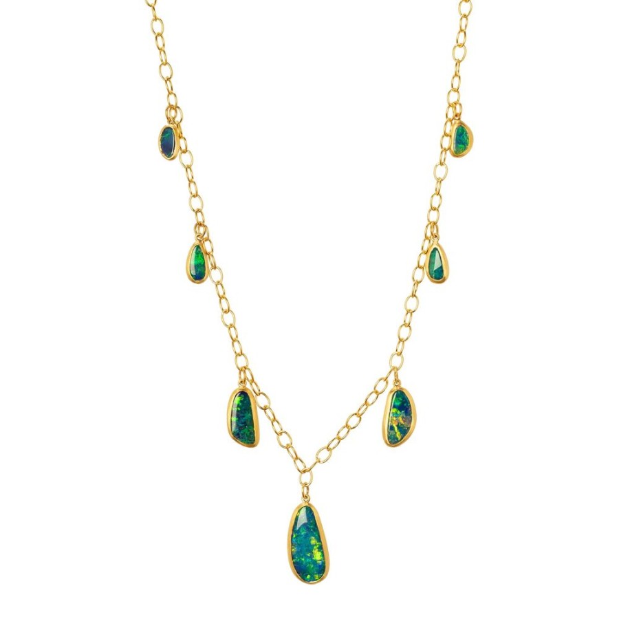 Jewelry Loriann Stevenson | Opal Bezel Station Necklace