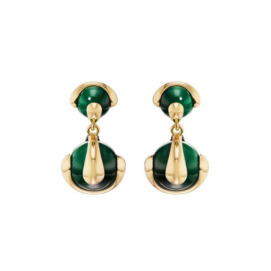 Jewelry Marina B | Cardan Drop Earrings - Malachite