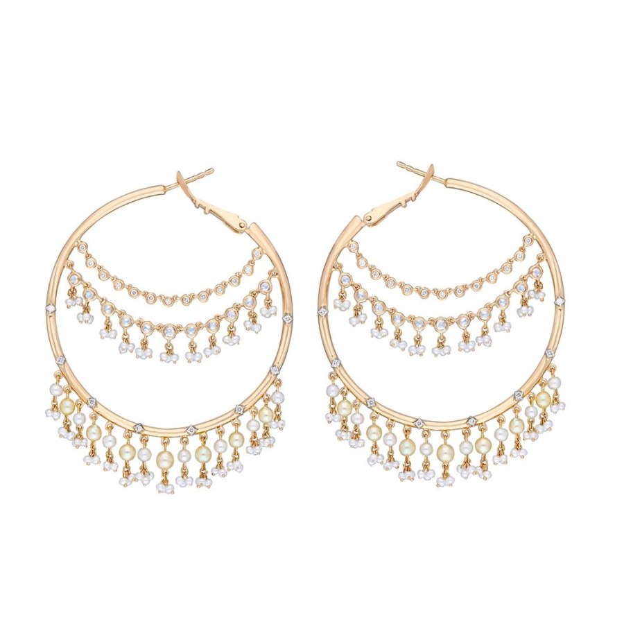 Jewelry Moksh | Empress Earrings - Diamond And Pearl