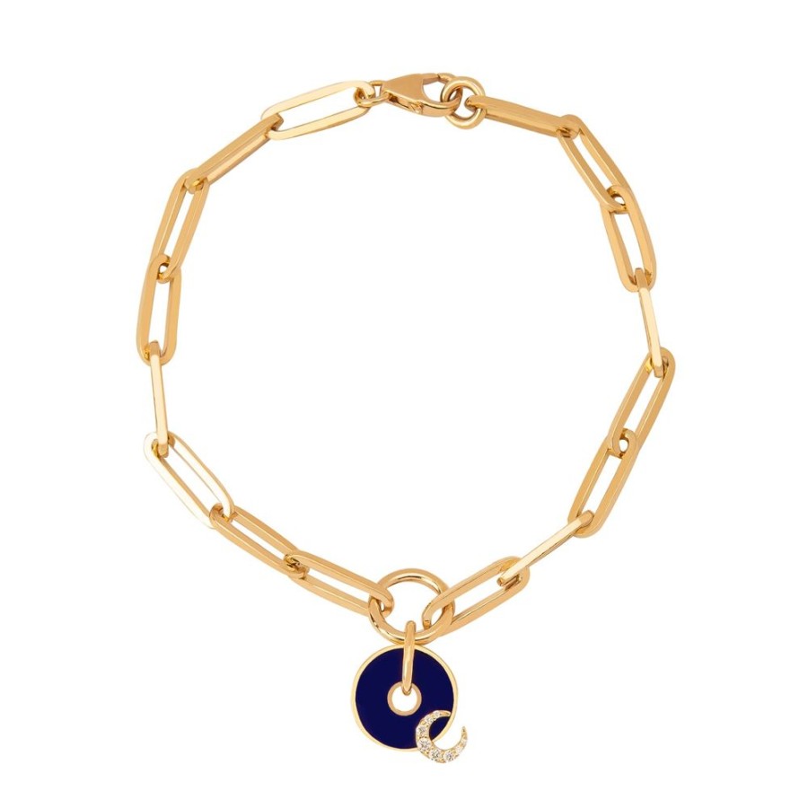 Jewelry Foundrae | Classic Fob Clip Bracelet - Blue Crescent