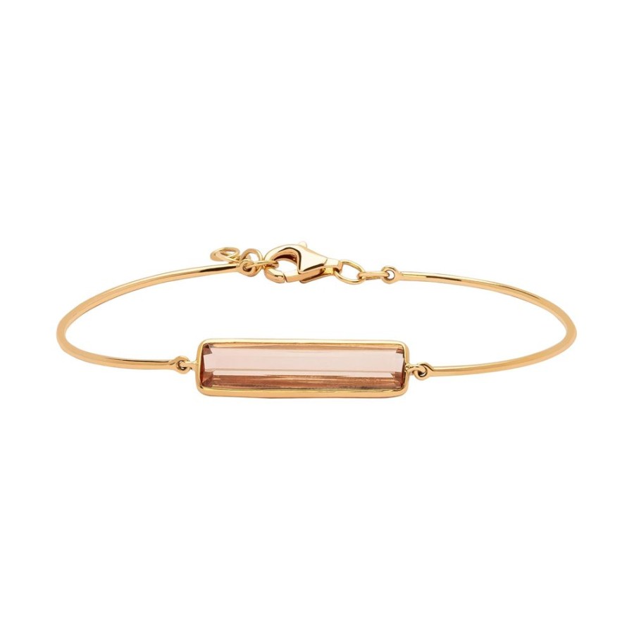 Jewelry YI Collection | Rectangle Bangle Bracelet - Pink Tourmaline