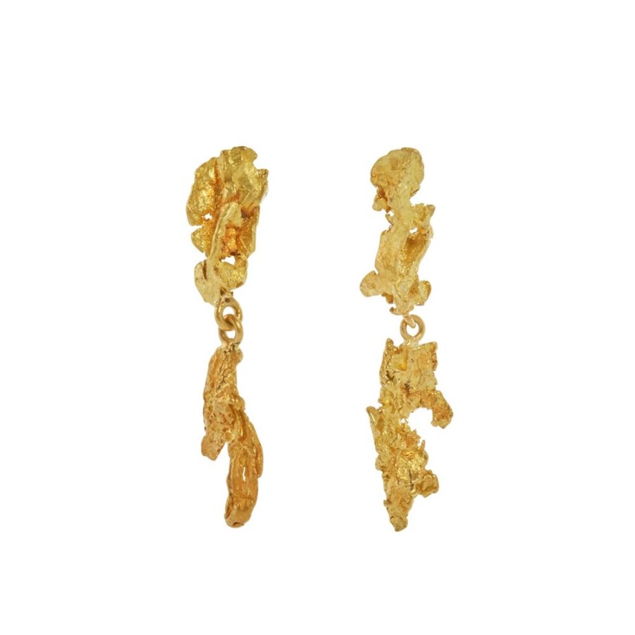 Jewelry Lisa Eisner Jewelry | Lobster Claw Gold Nugget Earrings