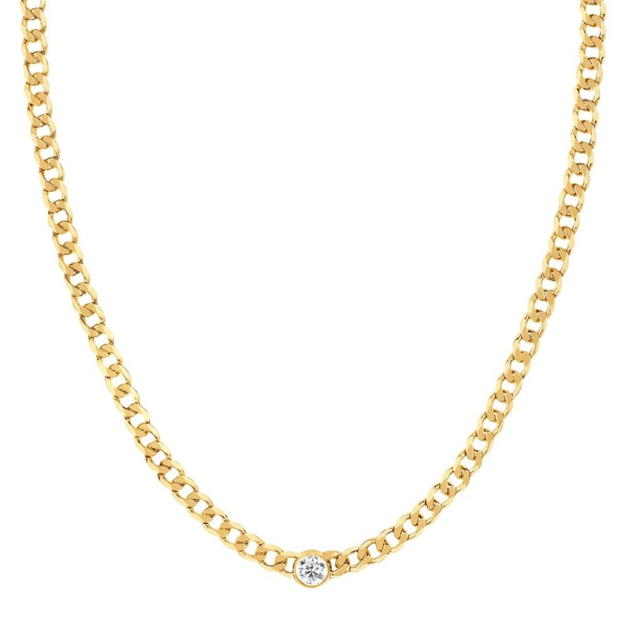 Jewelry EF Collection | Sari Diamond Necklace - Yellow Gold