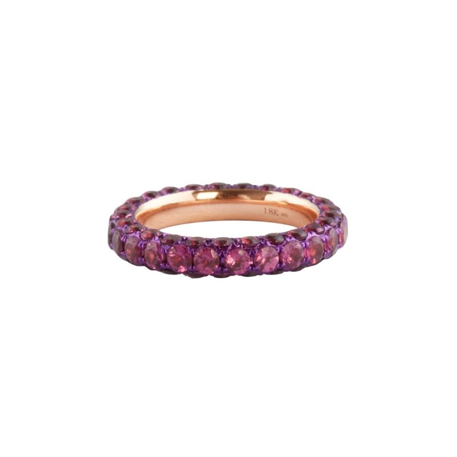 Jewelry Graziela | 3 Sided Ring - Rhodolite And Magenta Rhodium